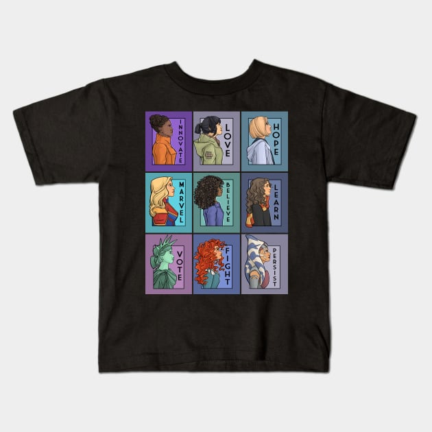 She Series Collage- Version 2 Kids T-Shirt by KHallion